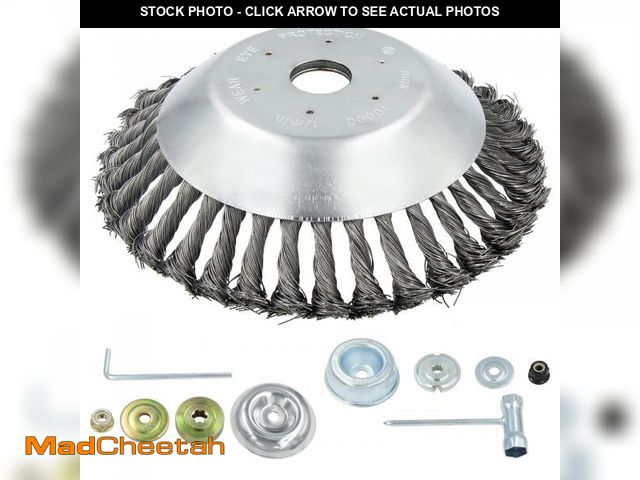 Lot 74-12303052 - AILEETE 8'' Steel Wire Wheel Brush Weed Trimmer Head for Most Straight-Shaft String Trimmer &amp; Br...