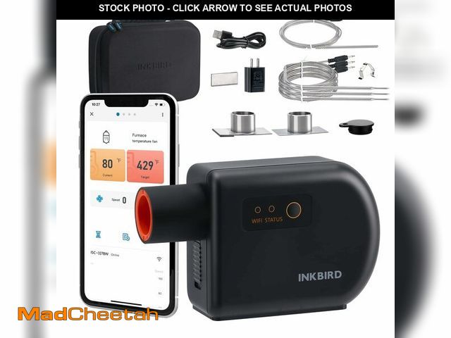 Lot 74-14066393 - Wi-Fi &amp; Bluetooth BBQ Smoker Temperature Controller with Automatic Smoker Fan, INKBIRD ISC-027BW...