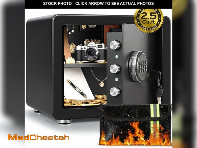 Lot 74-14286735 - Locksworth 2.5 Cuft Large Safe Box with Digital Keypad,1 Shelf, Fireproof &amp; Waterproof Bag for H...