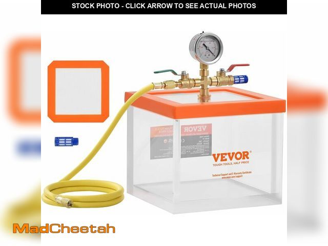 Lot 74-12633414 - VEVOR 2 Gallon Vacuum Chamber, Upgraded Multipurpose Acrylic Vacuum Degassing Chamber, Transparent V...