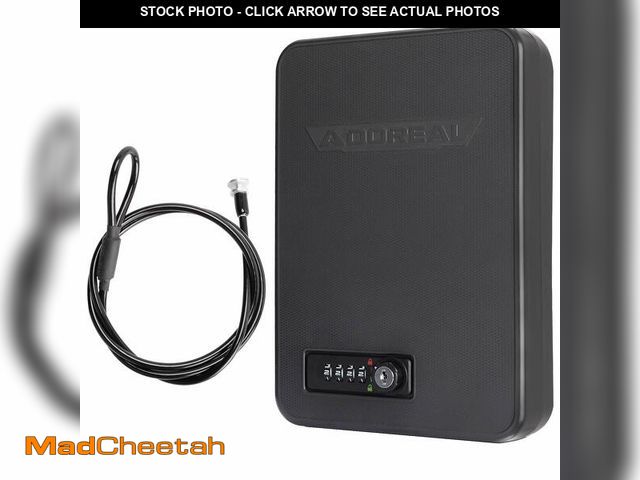 Lot 74-14205843 - Adoreal Gun Safes for Pistols, Small Pistol Safe Handgun Portable Safe with 4 Digits Combination Loc...