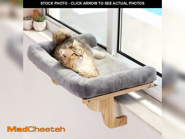 Lot 74-14483164 - Zakkart Cat Perch for Window Sill with Bolster - Orthopedic Hammock Design with Premium Hardwood &am...