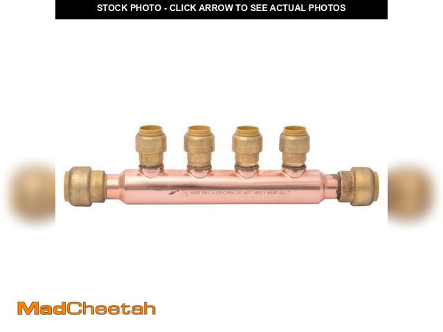 Lot 74-14328029 - Sharkbite 3/4in T x 1/2in D Crimp Copper 4 Port Manifold Tee - UNUSED