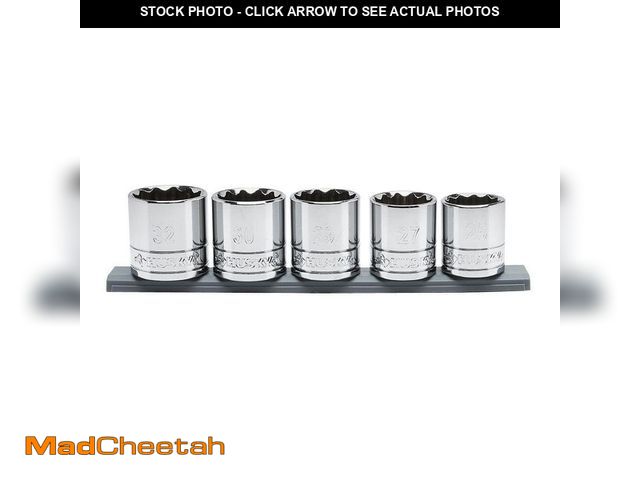 Lot 74-12988898 - Husky 1/2 in. Drive Metric Large Socket Set (5-Piece) - UNUSED