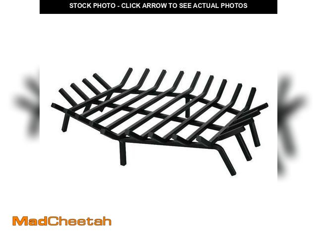 Lot 74-12535580 - UniFlame 27 in. W x 27 in. D Black Cast Iron Hexagon Shape Bar Fireplace Grate - UNUSED