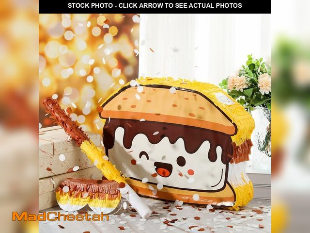 Lot 74-14053430 - Tasdurian Wink Design S'mores PiÃÂ±ata Party Decoration Set Cookie PiÃÂ±ata with Confetti Blindfol...