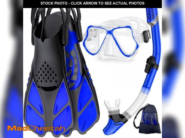 Lot 74-12222878 - Zenoplige Mask Fins Snorkel Set, Snorkeling Gear for Adults, Panoramic View Snorkel Mask Anti-Fog, A...