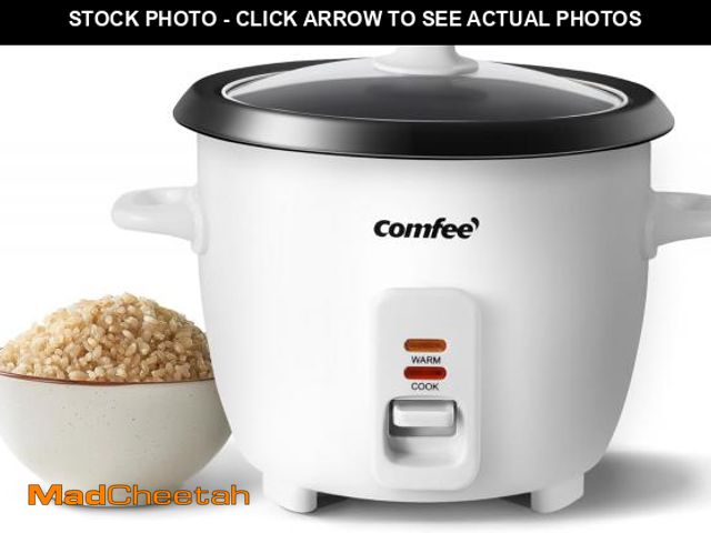 Lot 74-12399625 - COMFEE' Rice Cooker, 6-Cup Cooked/3-Cup Uncooked, Removable Non-Stick Bowl, for Soups, Stews, Grains...