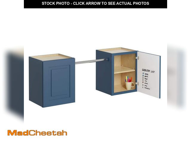 Lot 74-14355612 - MILL'S PRIDE Greenwich Valencia Blue 23 in. H x 58 in. W x 12 in. D Plywood Laundry Room Wall Cabine...