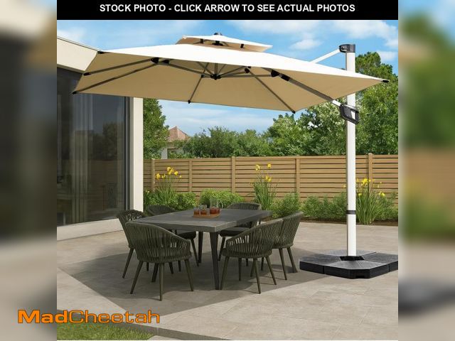 Lot 74-12133321 - HOMSHADE 9x12FT Aluminum Cantilever Patio Umbrella - Large Offset Heavy-Duty Umbrella with 360ÃÂ° R...