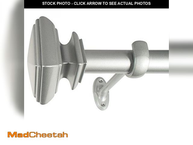 Lot 74-12510051 - Decopolitan - 27933-36NI Square Adjustable Curtain Rod Set, 36 to 72-Inch, Nickel - UNUSED