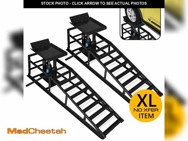 Lot 74-12689592 - (MISSING HARDWARE) Skepphlay 2 Pack Hydraulic Car Ramps 5t, Car Ramps High Lift 10000lbs, Cars Lift ...