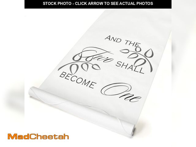 Lot 74-13785964 - Hortense B. Hewitt Wedding Accessories Fabric Aisle Runner, 100-Feet Long, White Two Shall Become On...