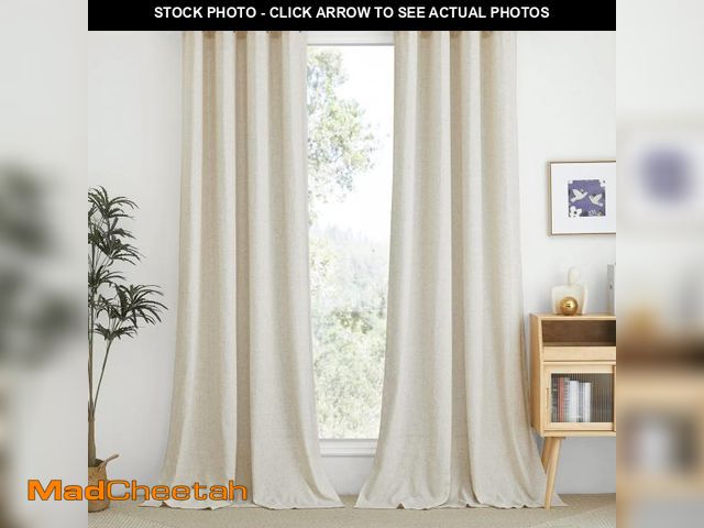 Lot 74-12310838 - NICETOWN Textured Linen Sheer Curtains for Living Room, Grommet Privacy Translucent with Light Filte...