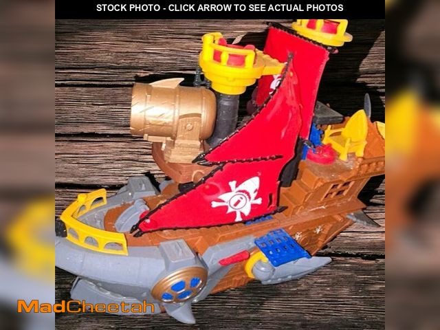 Lot 74-13776783 - (MISSING ACCESSORIES) Fisher-Price Imaginext Shark Bite Pirate Ship Playset with 2 Action Figures &a...