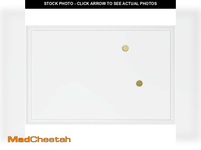 Lot 74-13382600 - U Brands Farmhouse Magnetic Dry Erase White Board, 30" x 20", Wall Mounted Whiteboard with White Woo...