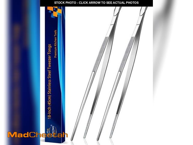 Lot 74-12437764 - JETKONG 18 Inch (45cm) Extra Long Barbecue Tongs, Heavy Duty Giant Tweezer Tongs for Grilling and BB...