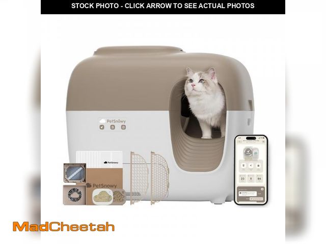 Lot 74-12538713 - PetSnowy Self-Cleaning Automatic Cat Litter Box with Odor Control TiO2 System, Robot Litter Box with...