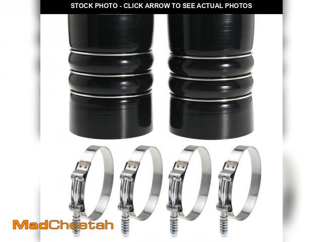 Lot 74-12120904 - Silicone Charge Air Cooler Hump Hose Boot Set 4" X 6" 4 inch with T Bolt Clamp Black - USED
