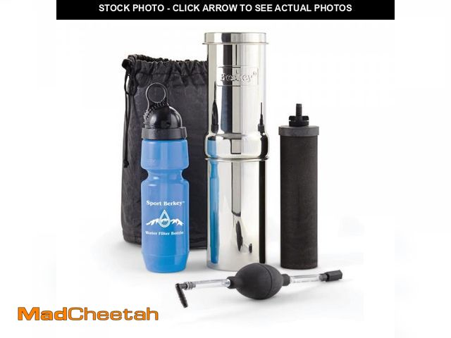 Lot 74-12216206 - Go Berkey Water Filter Kit with 1 Qt. Berkey Gravity Fed Water Filter System, Sport Berkey Bottle an...
