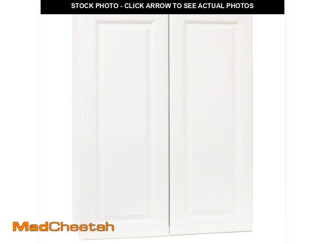 Lot 74-12640121 - Hampton Bay Hampton 27 in. W x 12 in. D x 36 in. H Assembled Wall Kitchen Cabinet in Satin White - U...