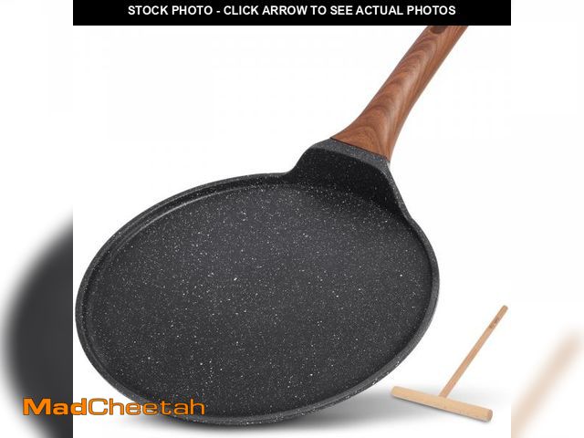 Lot 74-12114200 - ESLITE LIFE 9.5 Inch Crepe Pan with Spreader, Nonstick Ceramic Flat Skillet Dosa Tawa Comales Para T...