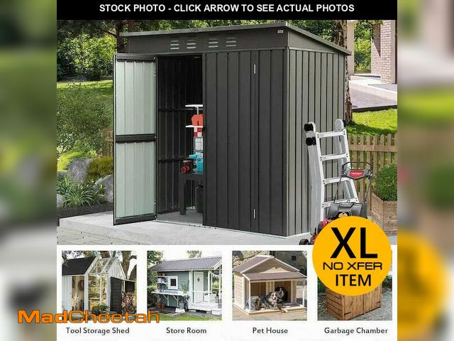 Lot 74-11824054 - 6' x 3' Outdoor Storage Shed, Multi-Purpose Galvanized Steel Garden Shed with Air Vent and Lockable ...