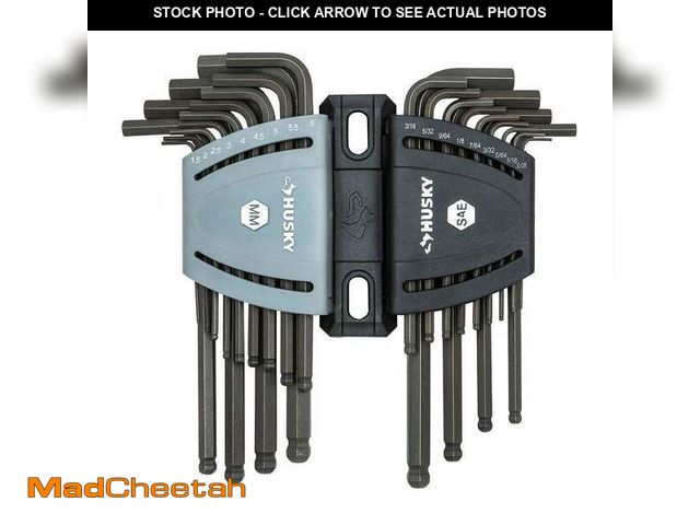 Lot 74-12892899 - *MISSING ONE* Husky Ball End Hex Set, SAE/MM (26-Piece) *MISSING ONE*  - UNUSED