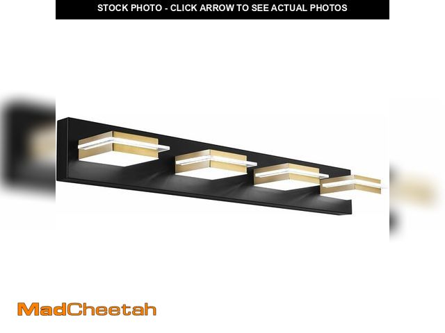 Lot 74-13697680 - AMARTIZ Black Vanity Light Fixture LED Dimmable Bathroom Lighting Fixture 4 Lights Bath Wall Sconces...