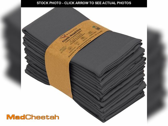 Lot 74-12458715 - Ruvanti Cloth Napkins Set of 12, 18x18 Inches Napkins Cloth Washable, Soft, Durable, Absorbent, Cott...