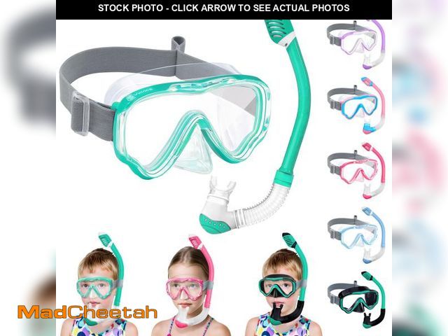 Lot 74-11558638 - Vvinca Snorkeling Gear for Kids Dry Top Kids Snorkel Set for Boys Girls Junior Youth Children Age 4-...