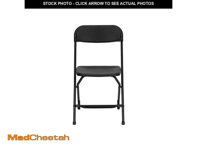 Lot 74-12684933 - Flash Furniture Hercules Series Plastic Folding Chair - Black - 650LB Weight Capacity Comfortable Ev...