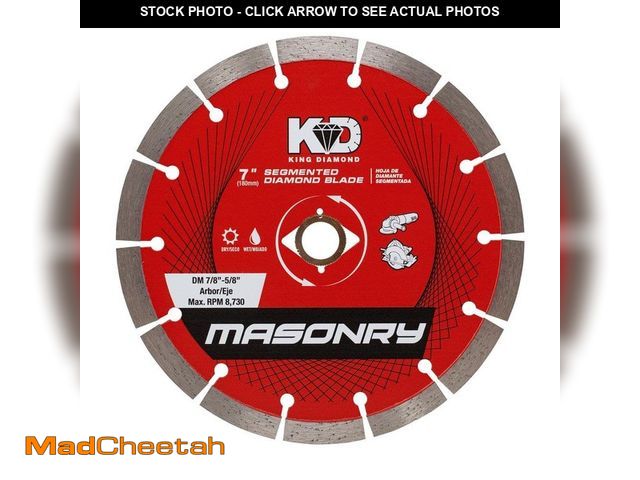 Lot 74-14313904 - KING DIAMOND 7 in. Masonry Material Cutting Segmented Rim Diamond Blade - UNUSED