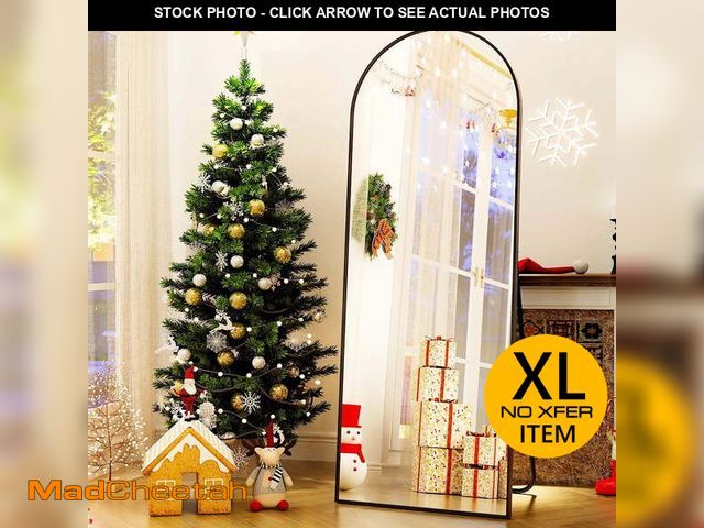 Lot 74-12778572 - BEAUTYPEAK Arched Full Length Floor Mirror 64"x21.1" Full Body Standing Mirror,Black - UNUSED