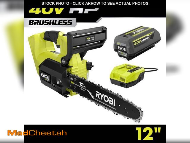 Lot 74-12784188 - *DUSTY* RYOBI 40V HP Brushless 12 in. Top Handle Battery Chainsaw with 4.0 Battery and Charger *DUST...