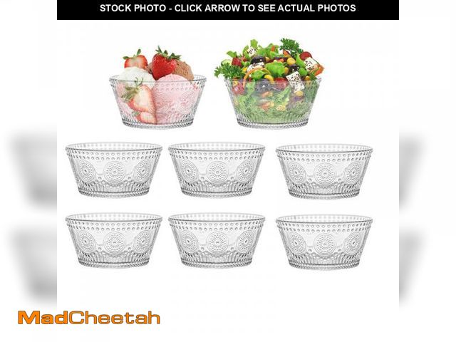 Lot 74-12112884 - CHPINDAM Vintage glass dessert bowl, ice cream bowl, 13oz glass bowl for small dipping bowls Set of ...