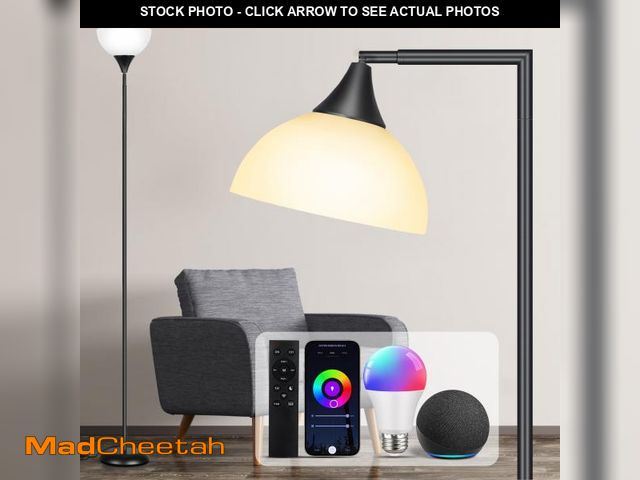 Lot 74-12486984 - OUTON 72" RGBCW Torchiere Floor Lamp with Remote, 4 Color Temperature Modern LED Standing Light for ...