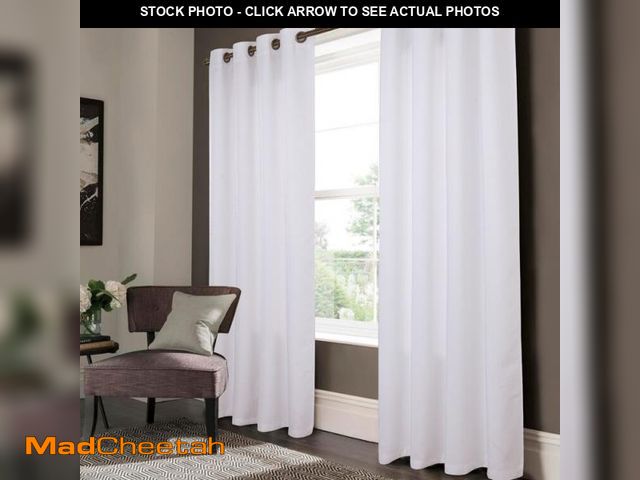 Lot 74-4827871 - Lynx Matte Embossed Blackout Grommet Panel 52" x 95" White (SINGLE PANEL) - UNUSED