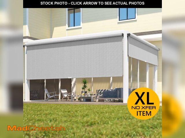 Lot 74-13074834 - FansaFurn Outdoor Roller Shade for Patio with New Operation Mode(No Need Crank),(10'W X 8'H) 420GSM ...