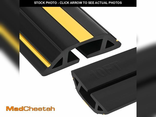 Lot 74-13711031 - 10Ft Cord Covers for Wires on Floor, 3-Channel Heavy Duty Floor Cord Cover with Anti-Slip Base &amp;...