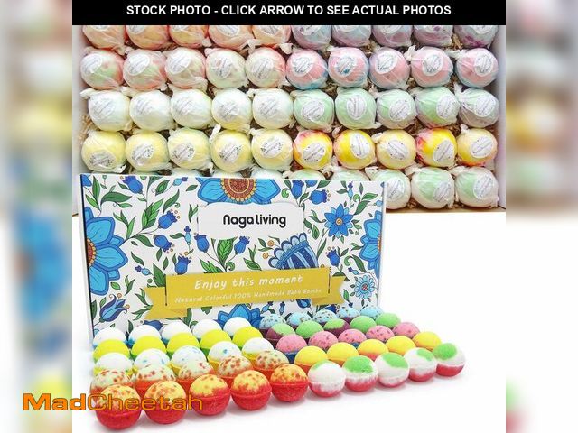 Lot 74-12715203 - Nagaliving Bath Bombs Gift Set, 50 Handmade Bulk Bath Bombs for Kids, Women, Men, Wonderful Fizz Eff...