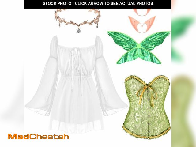 Lot 74-12700926 - Funnysoft 6 Pcs Women Fairy Elf Costume Renaissance Medieval Forest Fairy Elf Dress Accessories for ...