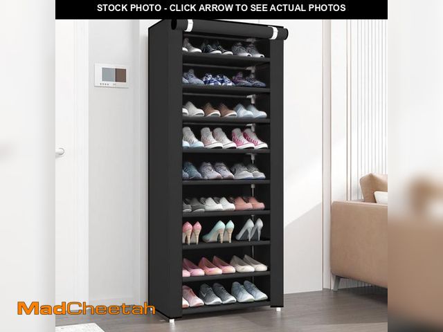 Lot 74-12487642 - BAOKALER 10-Tier Shoe Rack Organizer for Entryway, 27 Pairs Capacity Shoe Storage Shelf, 62.99*23.62...