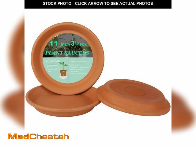 Lot 74-12608793 - vensovo 11 Inch Terracotta Plant Saucer Pots Tray - 3 Pcs Round Planter Saucers for Indoor &amp; Out...