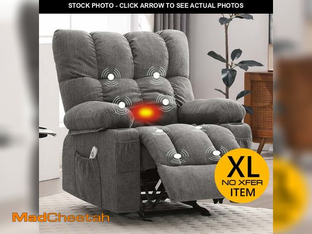 Lot 74-13641693 - JONPONY Manual Recliner Chair with Heat Therapy and Massage Function, Heavy Duty Reclining Mechanism...