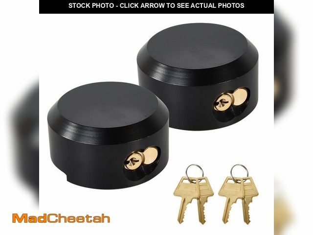 Lot 74-12716078 - Pomunty 2 Pack Trailer Door Locks Keyed Alike Heavy Duty Hockey Puck Locks Reinforced Hidden Shackle...