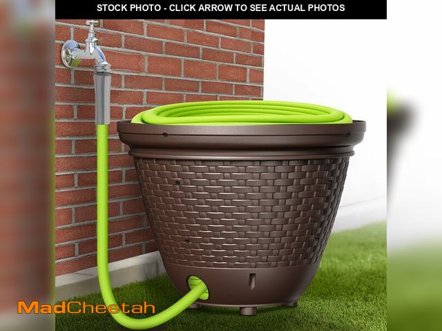 Lot 74-14213048 - Riokko Garden Hose Holder Pot, Decorative Wicker Hose Holder, Water Hose Storage for Outside/Garage,...