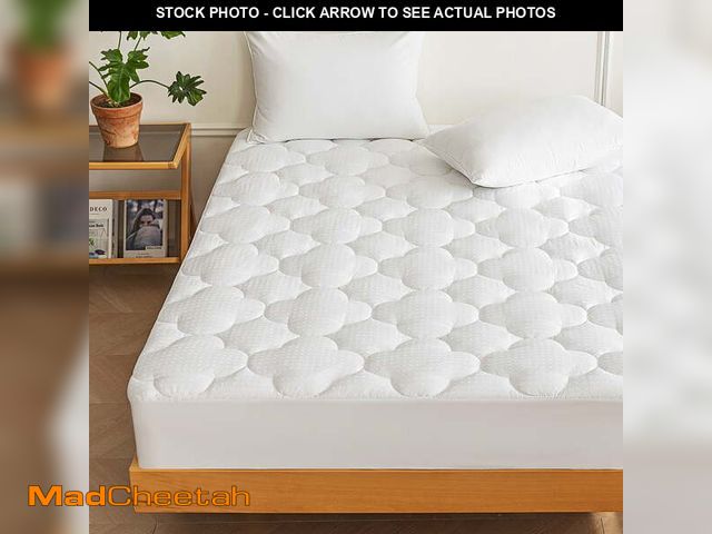 Lot 74-14587444 - Sleep Zone King Mattress Pad, Cotton Clover Mattress Cover Deep Pocket Quilted Fitted, Breathable So...