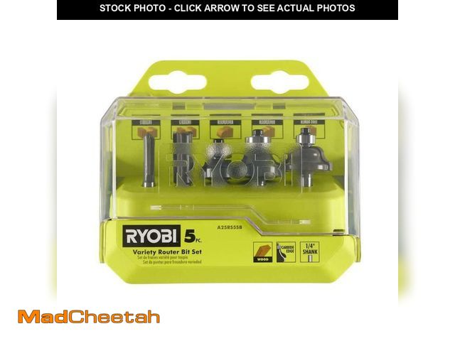 Lot 74-14411351 - RYOBI Variety Router Bit Set (5-Piece) - UNUSED