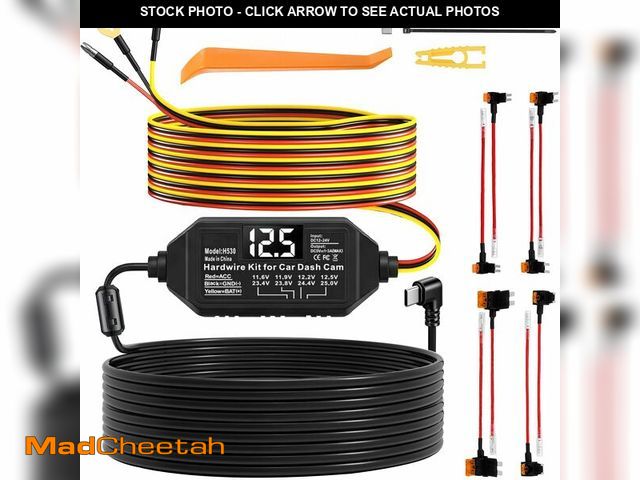 Lot 74-14046713 - Dash Cam Hardwire Kit USB C, 12V-24V to 5V Type C Hardwire Kit with LED Voltmeter, 4-Level Adjustabl...